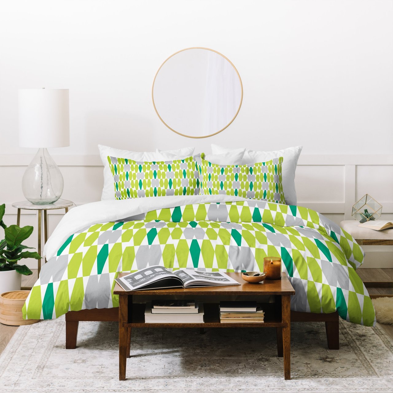 Heather Dutton Abacus Emerald Duvet Cover