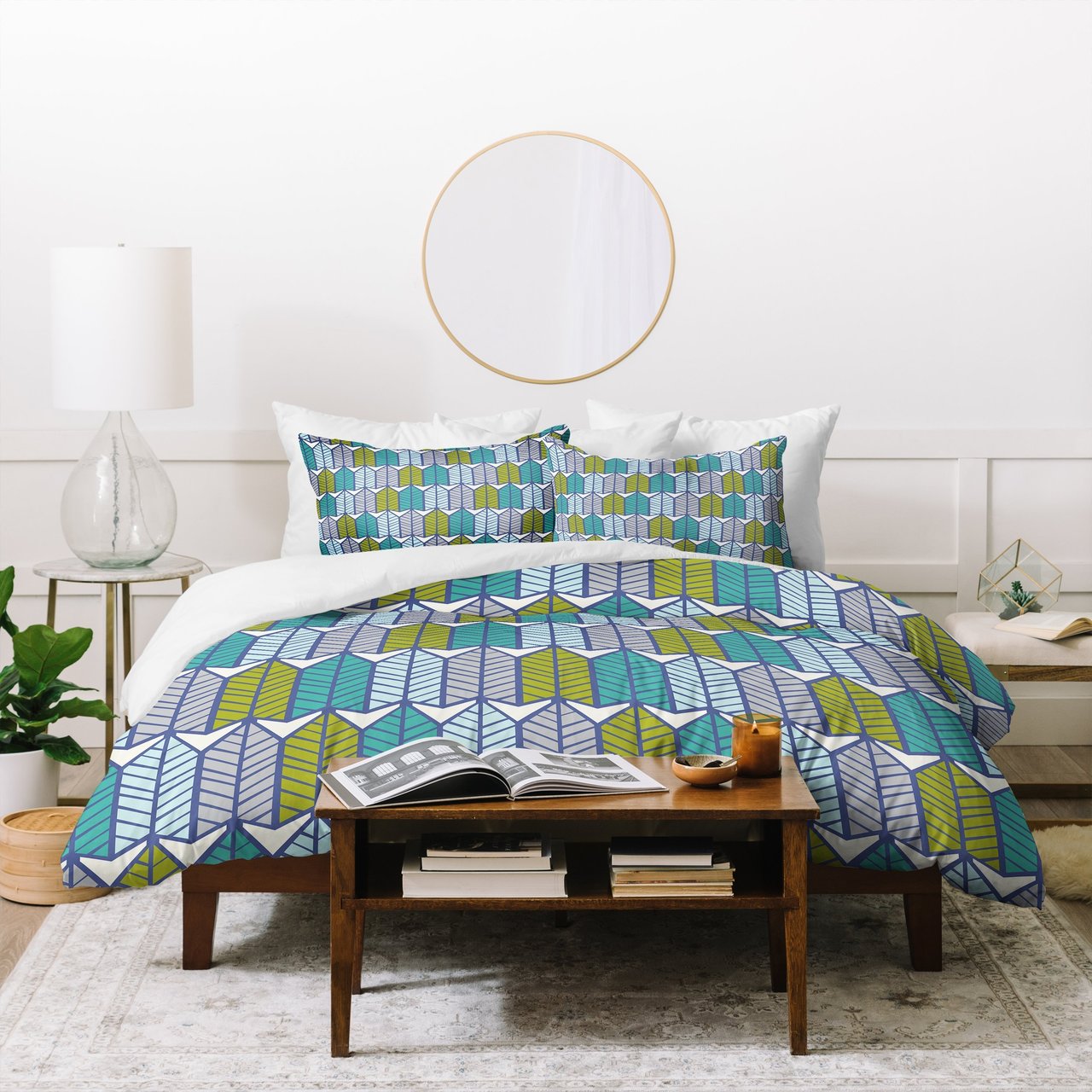 Heather Dutton Arboretum Leafy Greens Duvet Cover