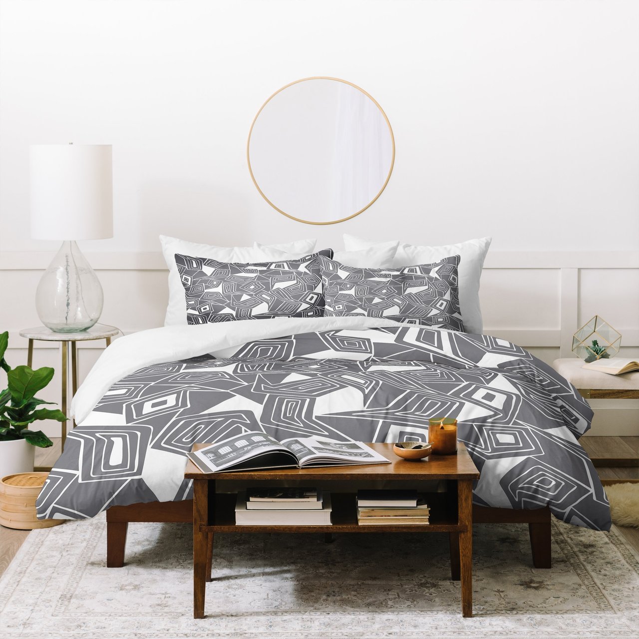 Heather Dutton Fragmented Grey Duvet Cover
