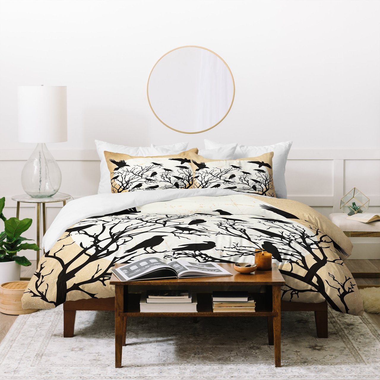 Heather Dutton Ravens Call Natural Duvet Cover