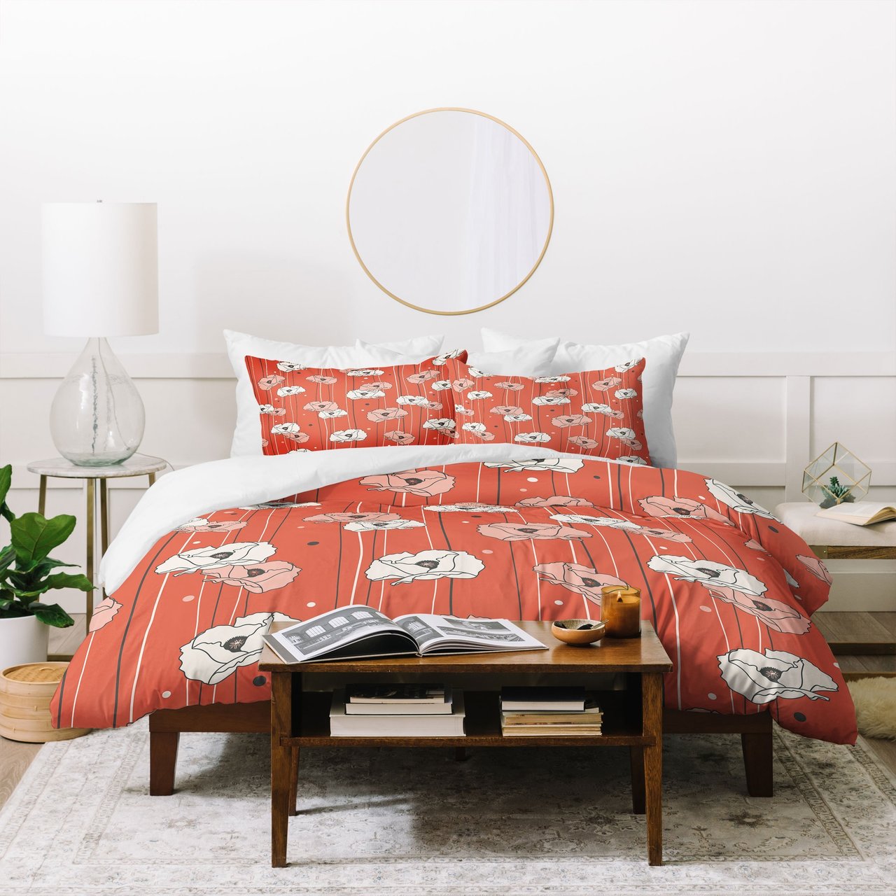 Heather Dutton Red Poppy Field 1 Duvet Cover