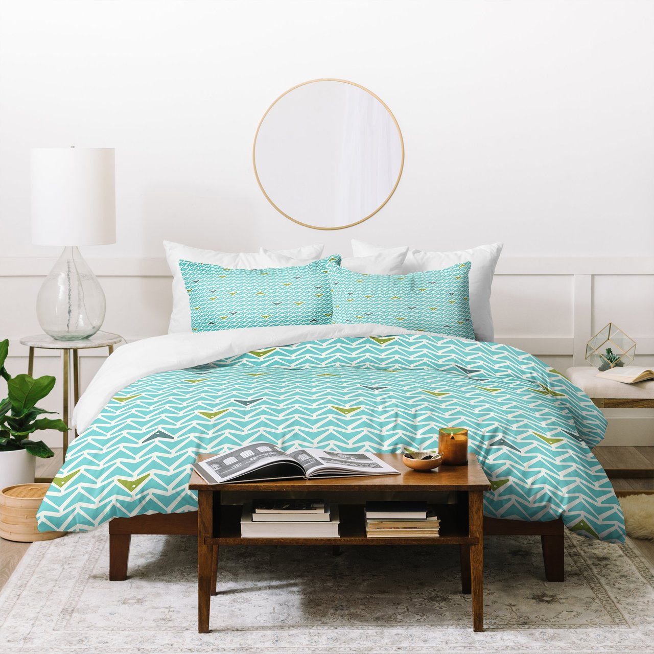 Heather Dutton Take Flight Aqua Duvet Cover