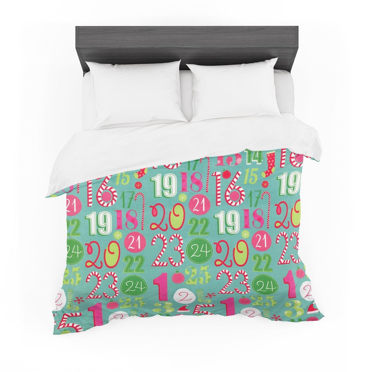 Heidi Jennnings ‘Merry Countdown’ Green Pink Featherweight3D Customized Duvet Cover Bedding Sets