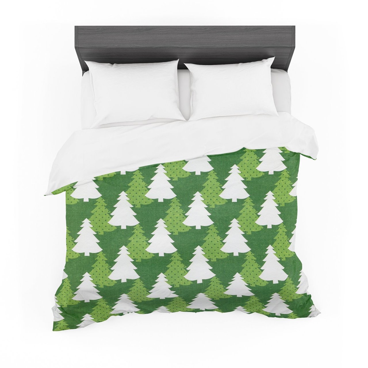 Heidi Jennnings ‘Pine Forest’ Green White Featherweight3D Customized Duvet Cover Bedding Sets