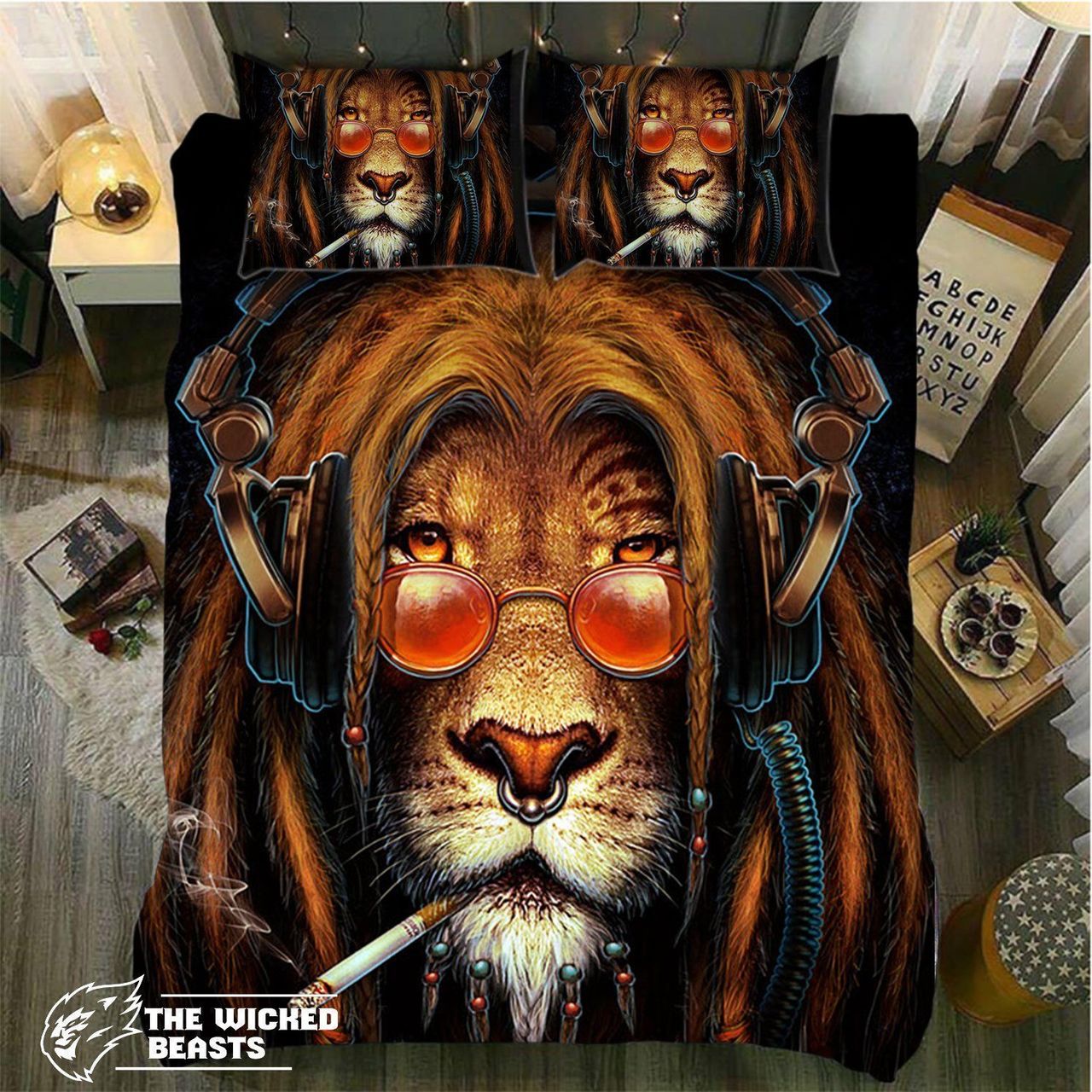 Hiphop Lion3D Customized Duvet Cover Bedding Sets