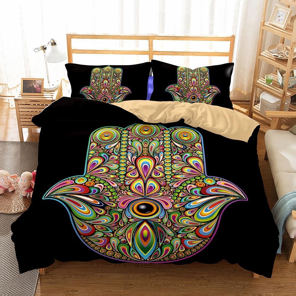 Hippie Hamsa Hand 3D Customized Duvet Cover Bedding Sets