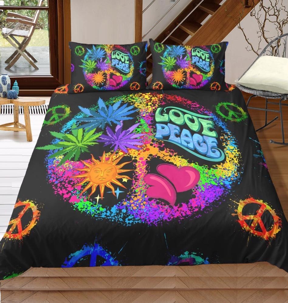 Hippie Love & Peace 3D Customized Duvet Cover Bedding Sets