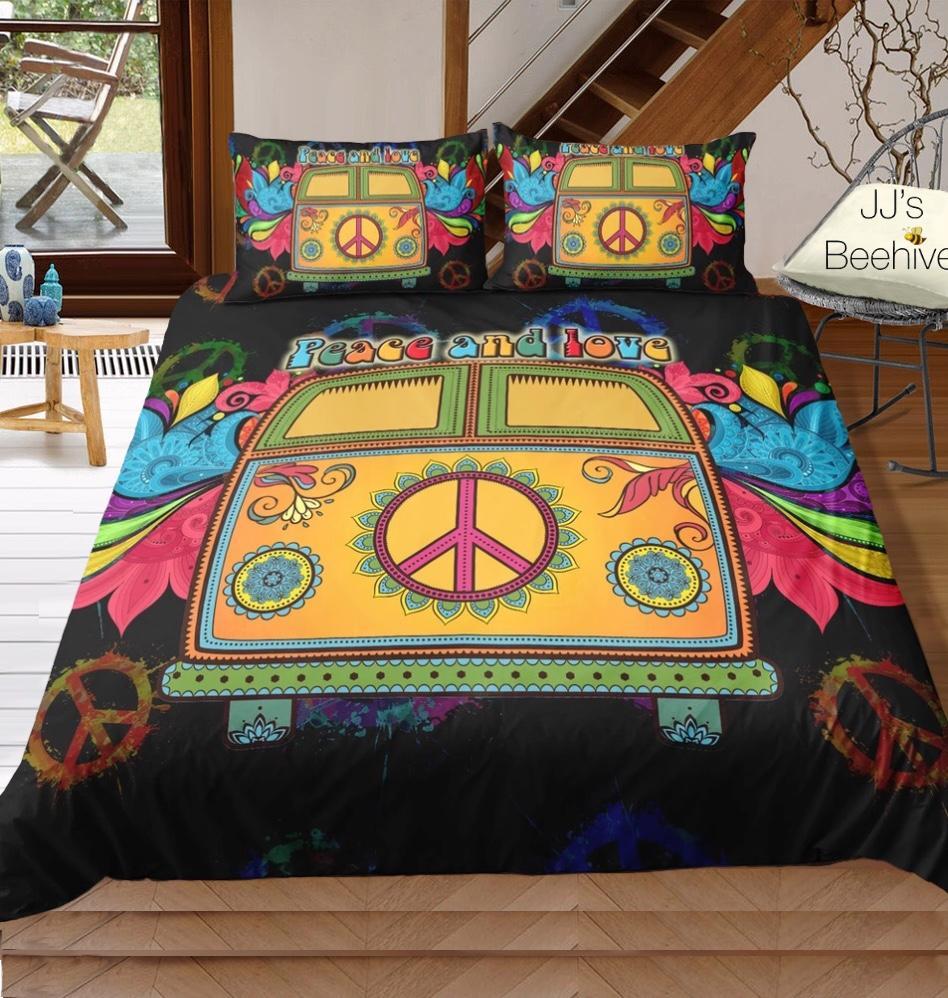 Hippie Peace Combi Van 3D Customized Duvet Cover Bedding Sets