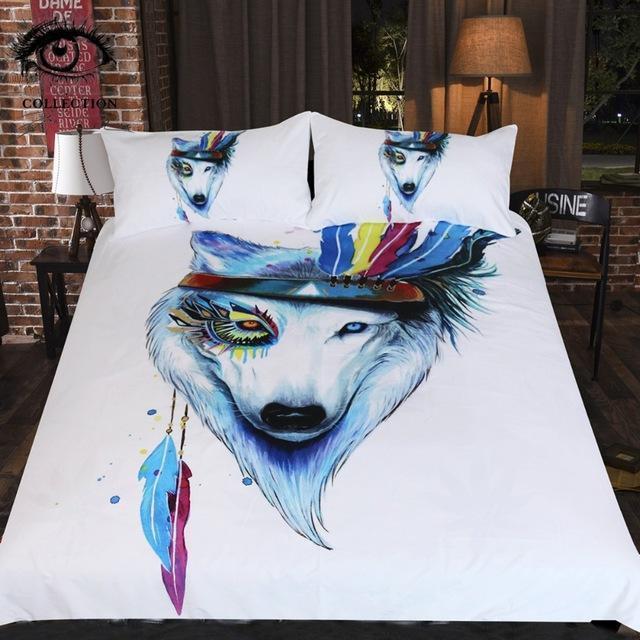 Hippie Wolf3D Customized Duvet Cover Bedding Sets