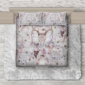hno bohemian acred spread deer kull tribal top view 3D Customized Duvet Cover Bedding Sets