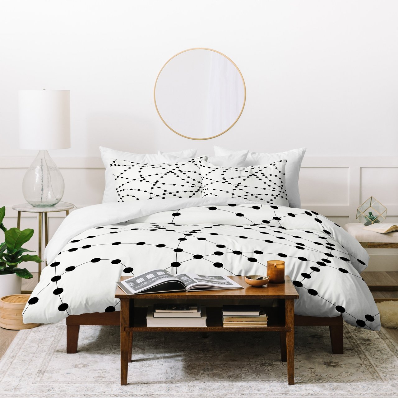 Holli Zollinger Dotted Black Line Duvet Cover