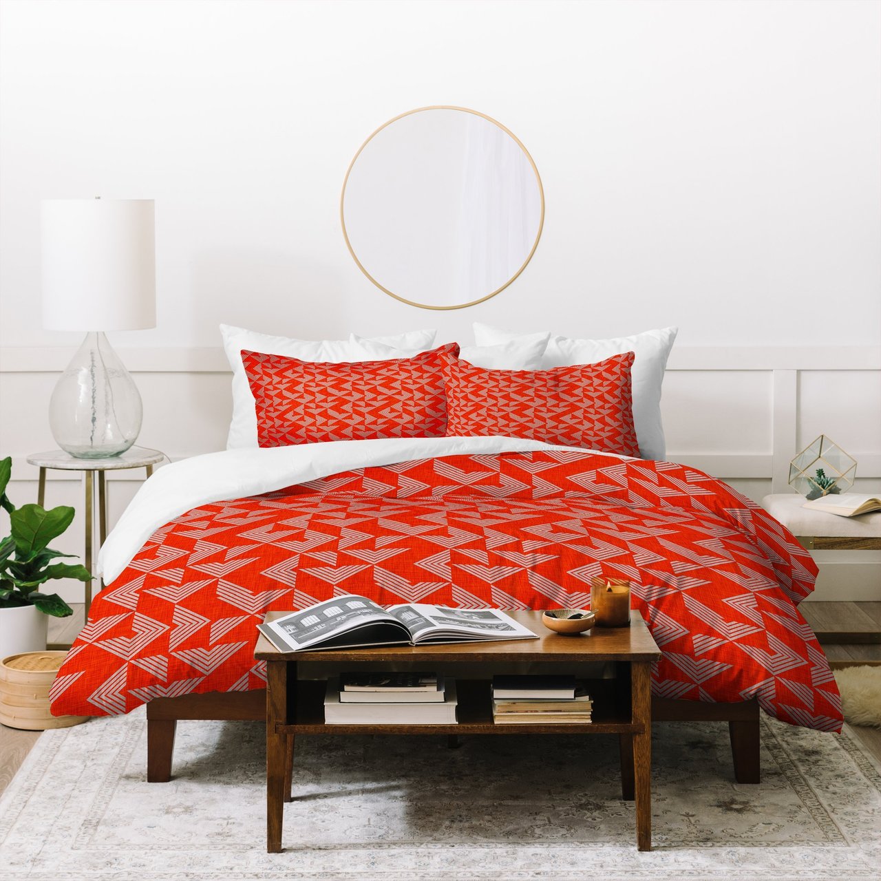 Holli Zollinger Mod Circuit Red Duvet Cover