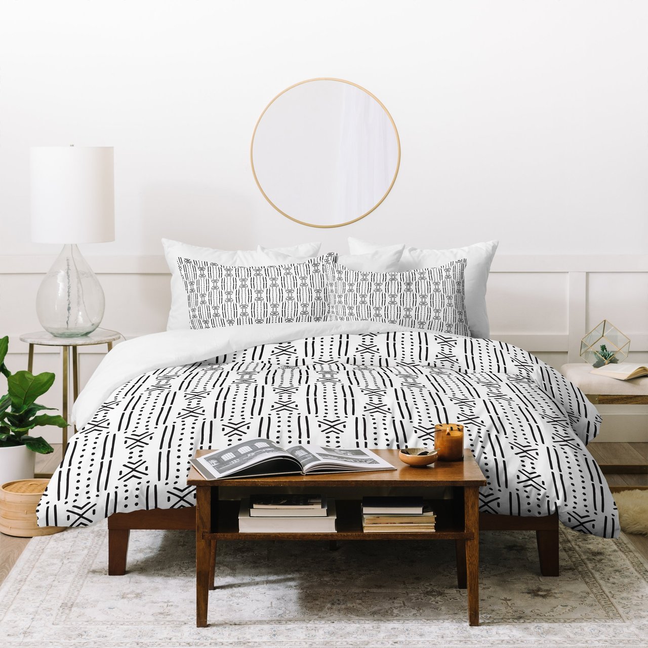 Holli Zollinger MUDCLOTH WHITE Duvet Cover