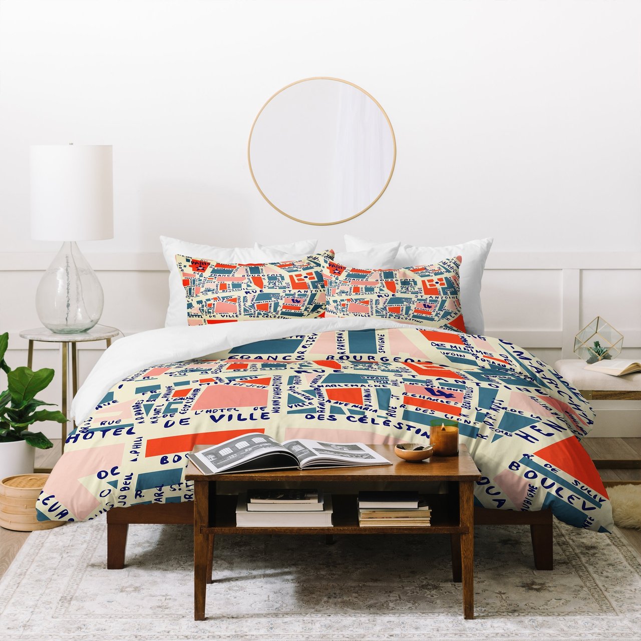 Holli Zollinger Paris Map Blue Duvet Cover