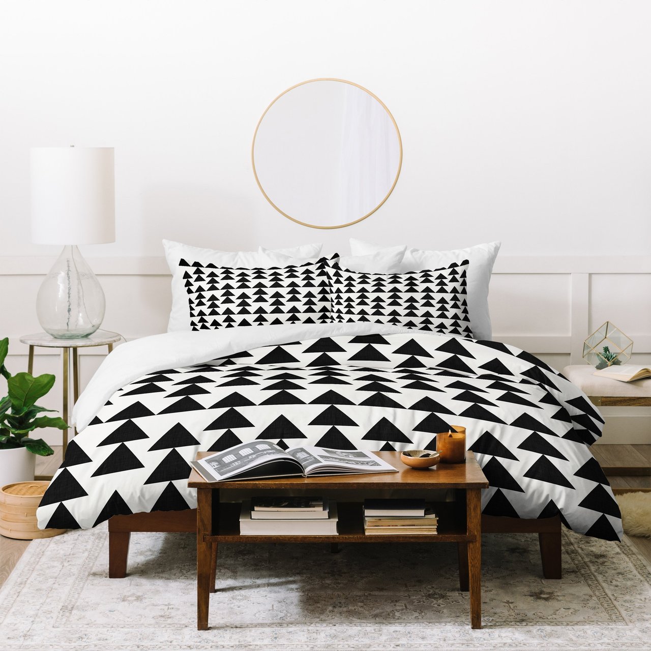Holli Zollinger Triangles Black Duvet Cover