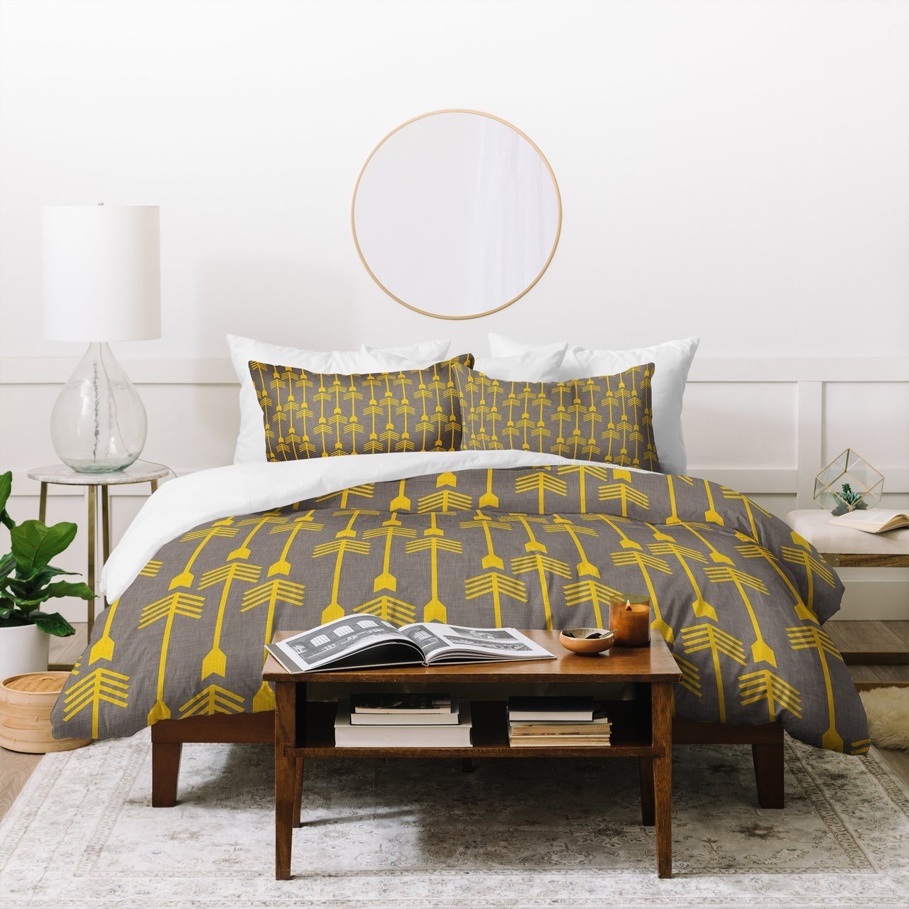 Holli Zollinger Yellow Arrow Duvet Cover