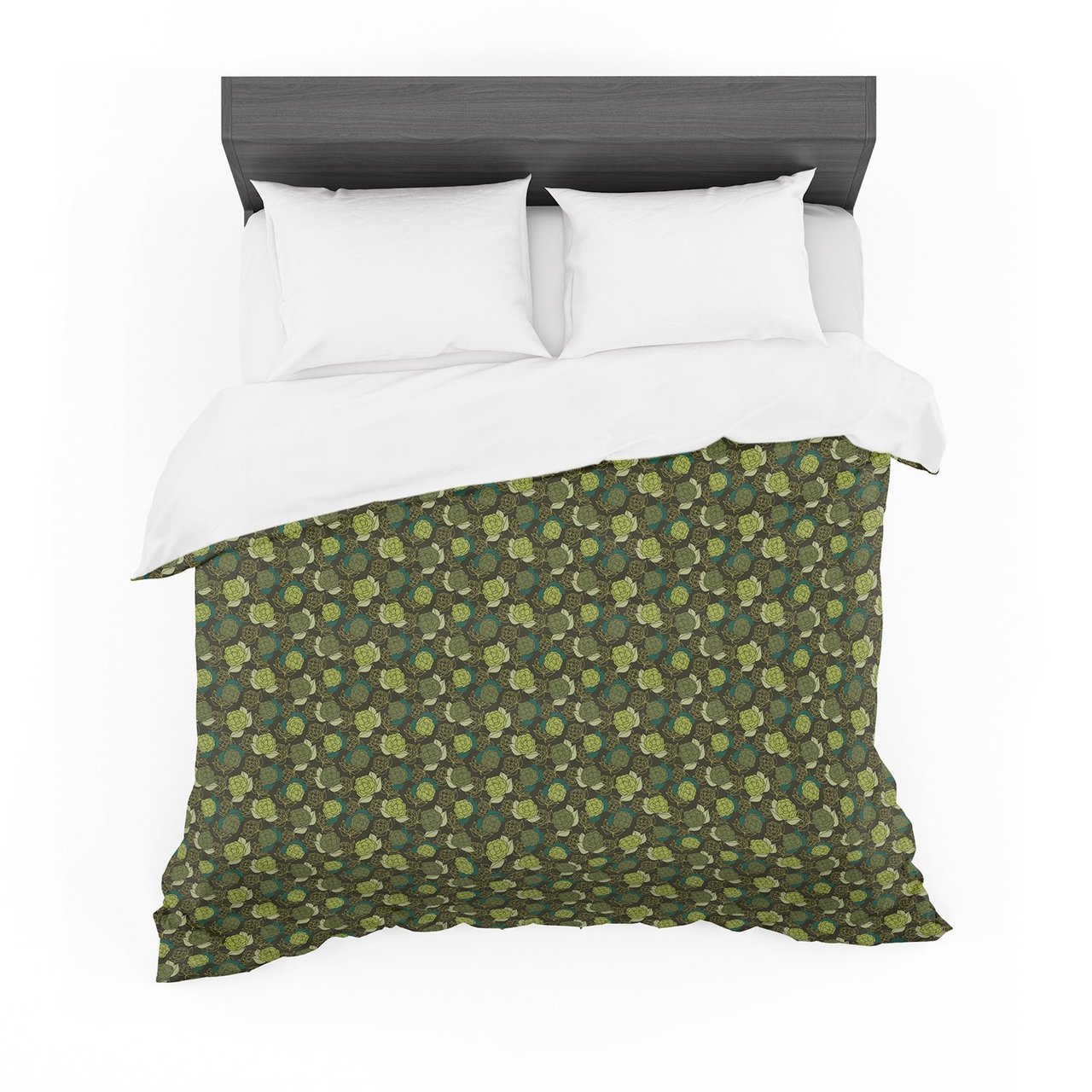 Holly Helgeson ‘Camillia Dark’ Forest Green Featherweight3D Customized Duvet Cover Bedding Sets