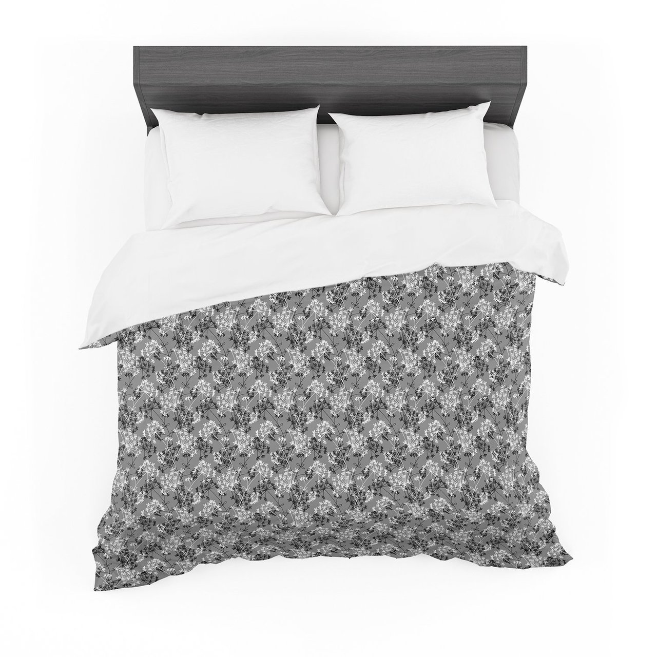 Holly Helgeson ‘Dandy’ Grey Floral Featherweight3D Customized Duvet Cover Bedding Sets
