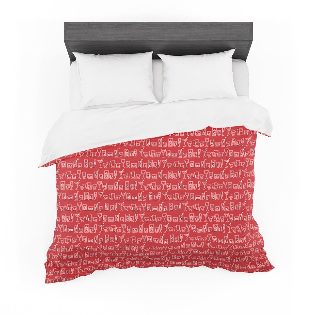 Holly Helgeson ‘Glass HalfFull’ Red White Featherweight3D Customized Duvet Cover Bedding Sets