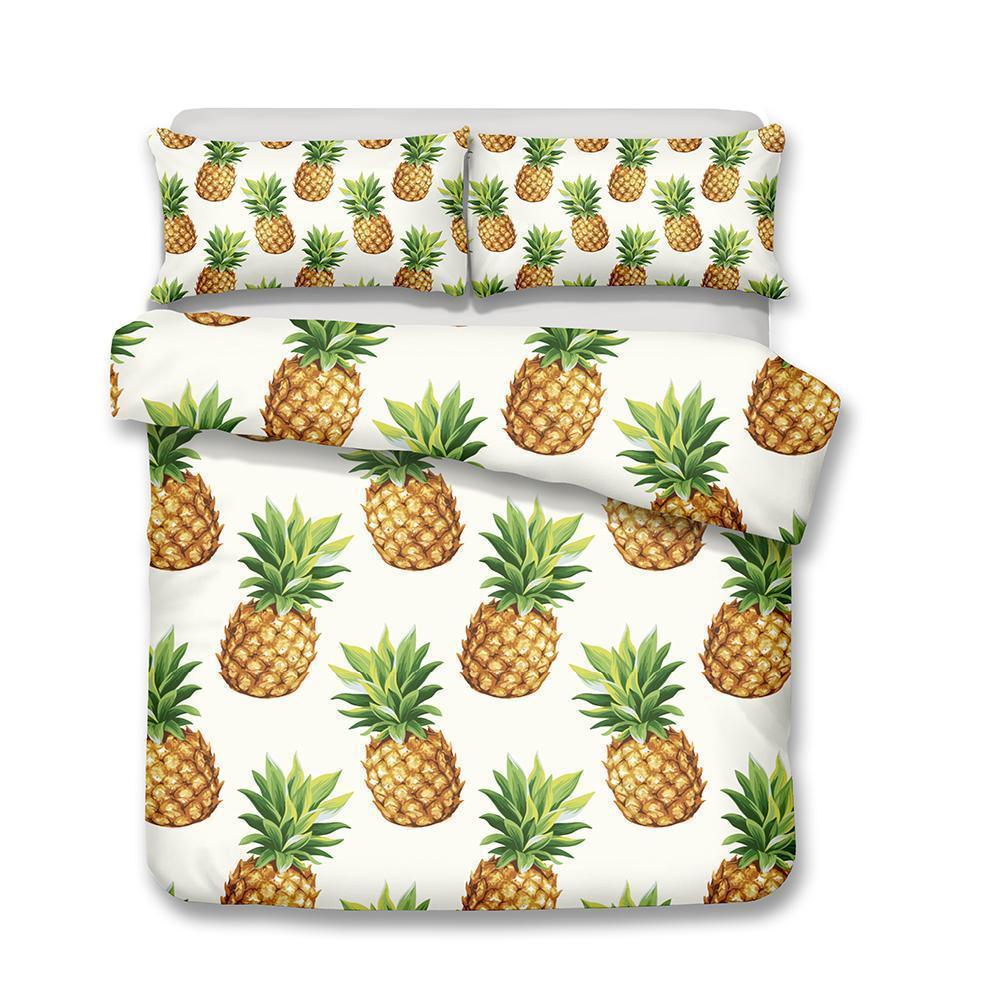 Home Decor Design Fruit Theme Pineapple Print Multiize Chooses3D Customized Duvet Cover Bedding Sets