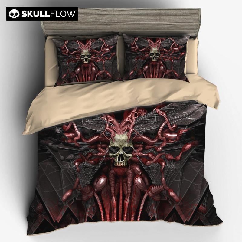 Horror Worm Maggot Skull 3D Customized Duvet Cover Bedding Sets