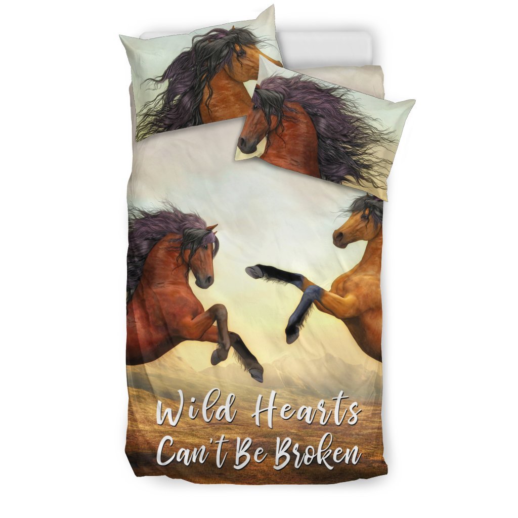 Horse Wild Hearts Can’t Be Broken 3D Customized Duvet Cover Bedding Sets