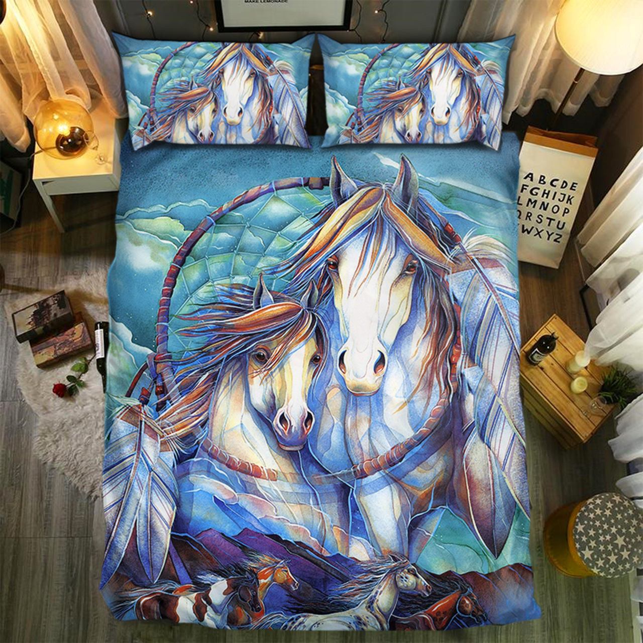 Horses And Dreamcatcher3D Customized Duvet Cover Bedding Sets