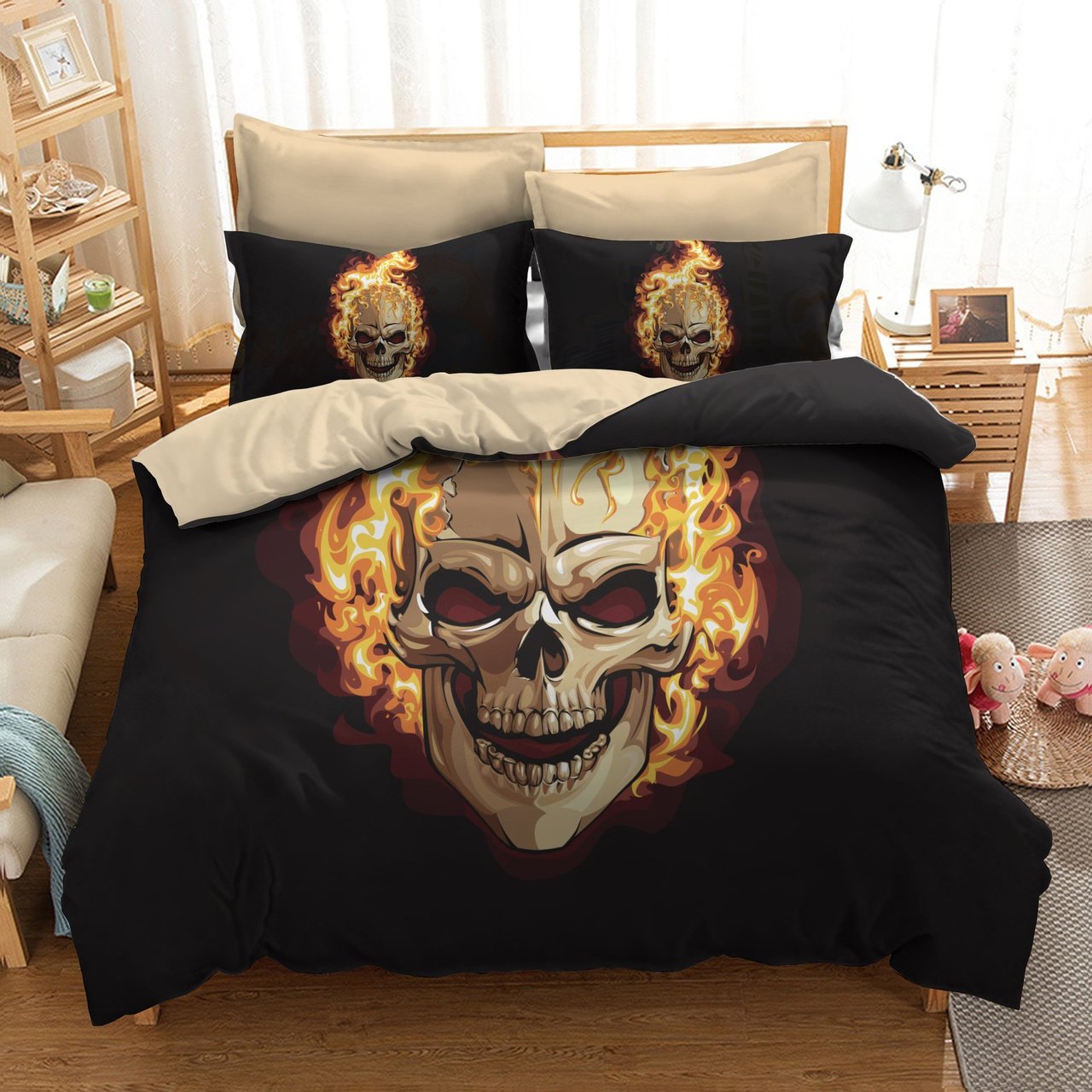 HOTale 3D Patternugarkull Flame uper King Queenize3D Customized Duvet Cover Bedding Sets