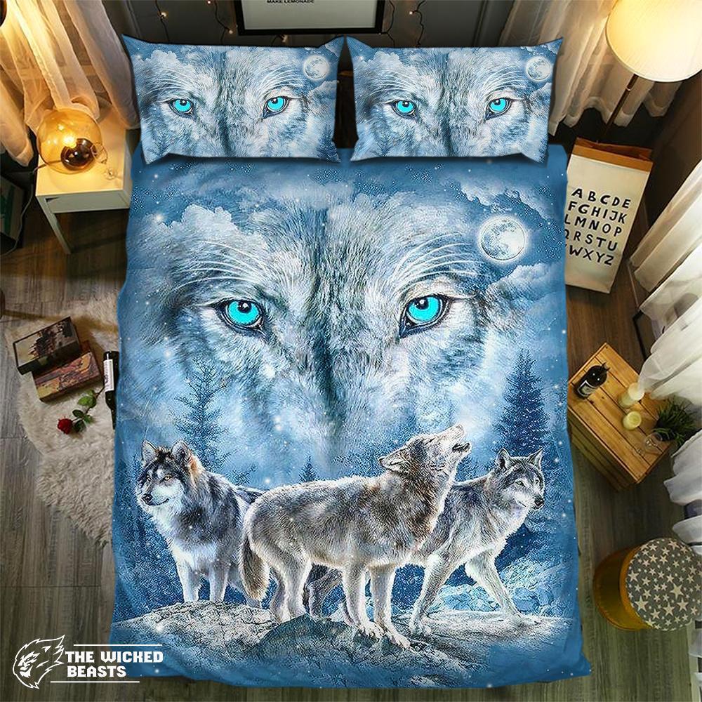 Howling Wolf Eyes 092173D Customized Duvet Cover Bedding Sets