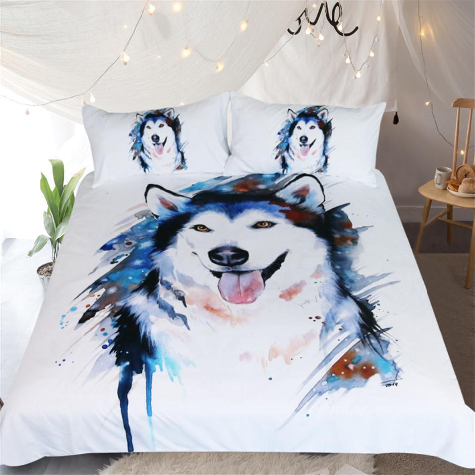 Husky by Pixie Cold Art Bedding Set