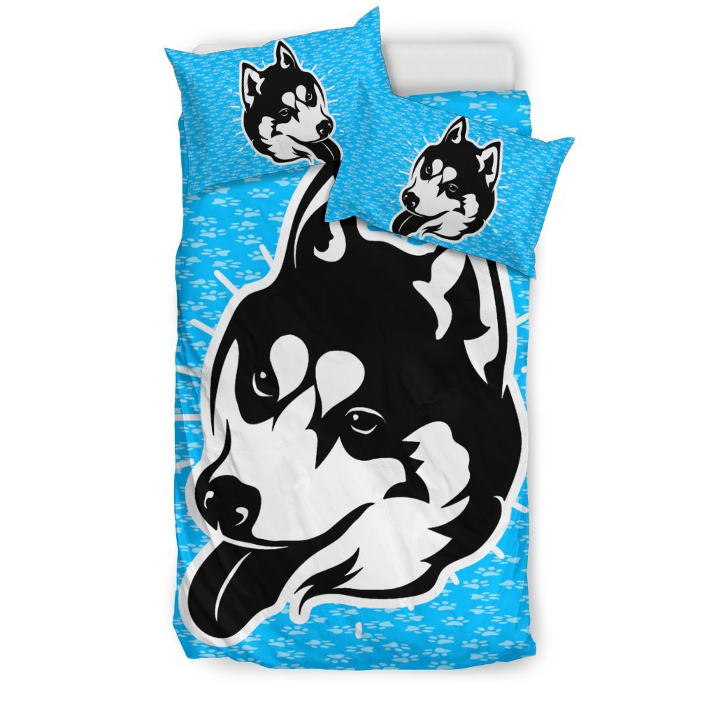 Husky Dog Paw 3D Customized Duvet Cover Bedding Sets