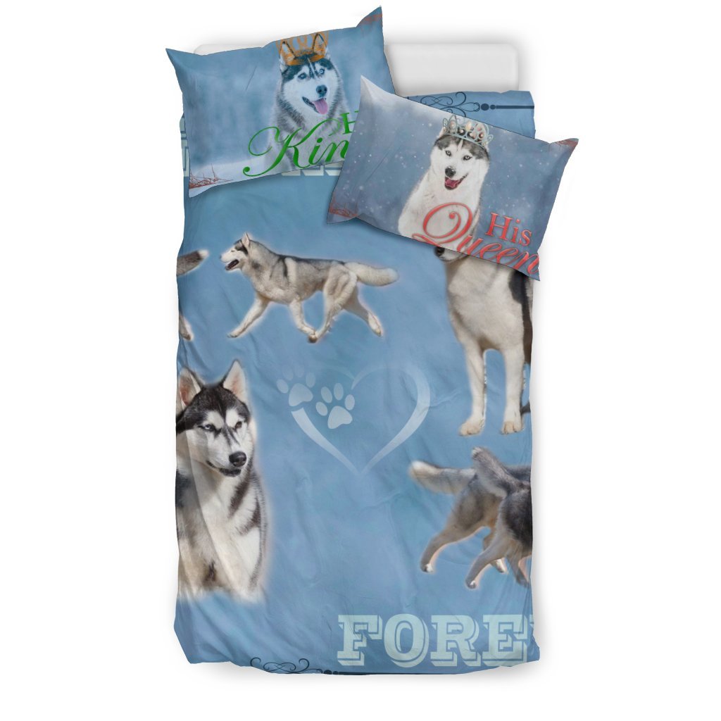 Husky Her King and His Queen 3D Customized Duvet Cover Bedding Sets