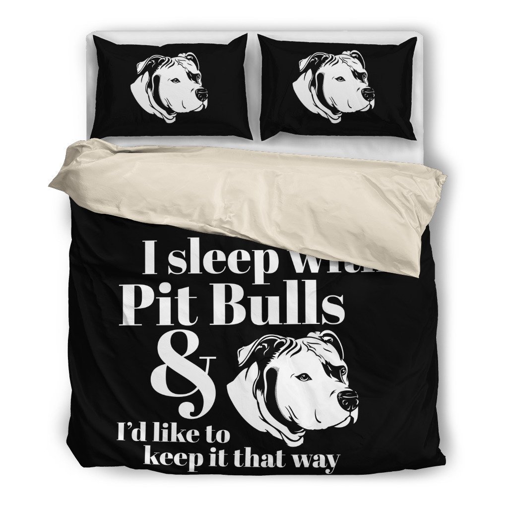I leep With Pit Bulls 3D Customized Duvet Cover Bedding Sets