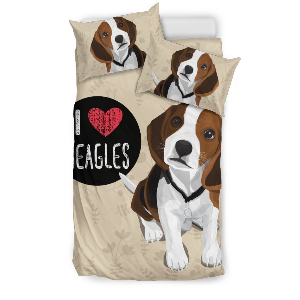I Love Beagles for Lovers of Beagle Dogs 3D Customized Duvet Cover Bedding Sets