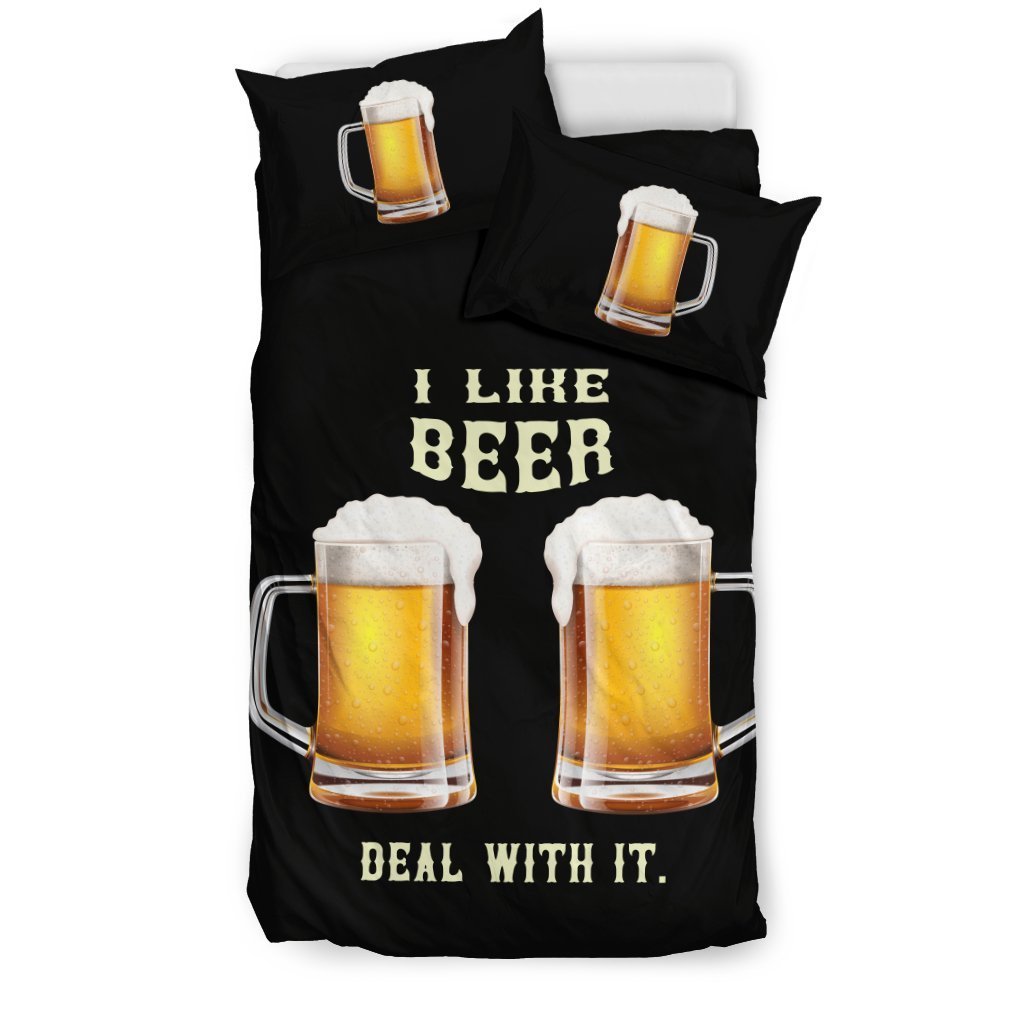 I Love Beer Deal With It Bedding Set