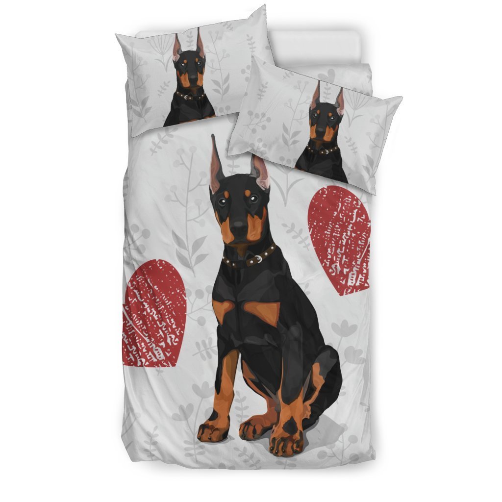 I Love Dobermans Bedding Set for Lovers of Doberman Dogs