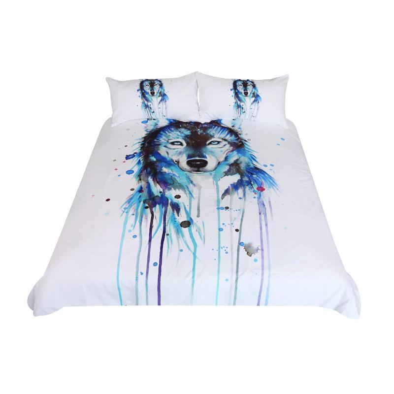 Ice Wolf by Pixie Cold Art (2tyles)3D Customized Duvet Cover Bedding Sets