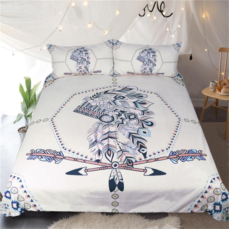Indian Feathers 3D Customized Duvet Cover Bedding Sets