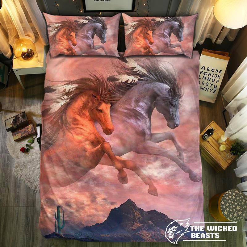 Indian Land And Horses3D Customized Duvet Cover Bedding Sets