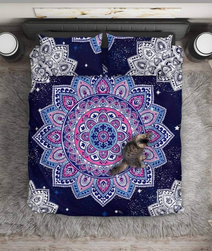 Indian Medallion Blue Background ART HOP 3D Customized Duvet Cover Bedding Sets
