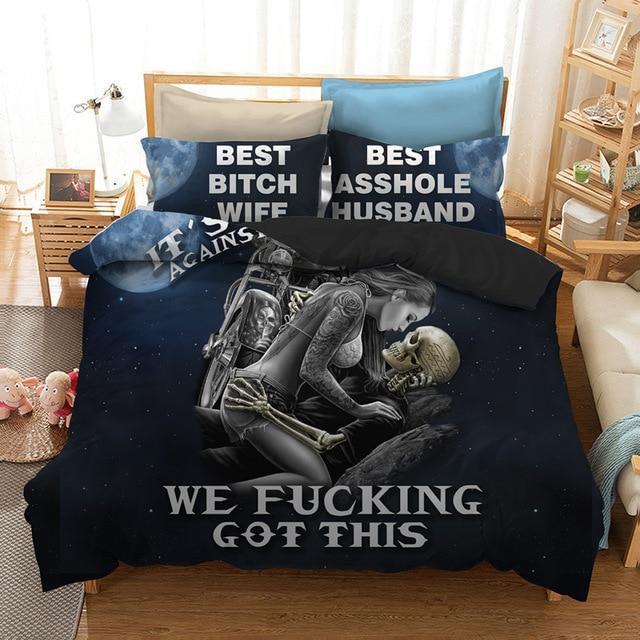 It’s You And Me Against The Worldkull 3D Customized Duvet Cover Bedding Sets