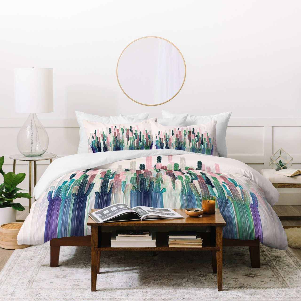 Iveta Abolina Cacti Stripe Pastel Duvet Cover Bedding Sets