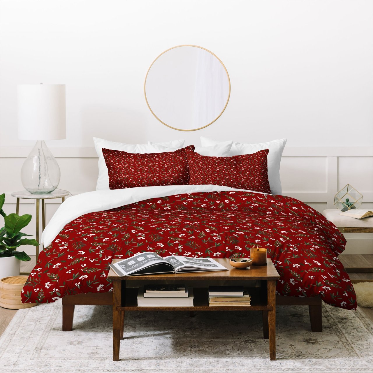 Iveta Abolina Nordic Olive Red Duvet Cover