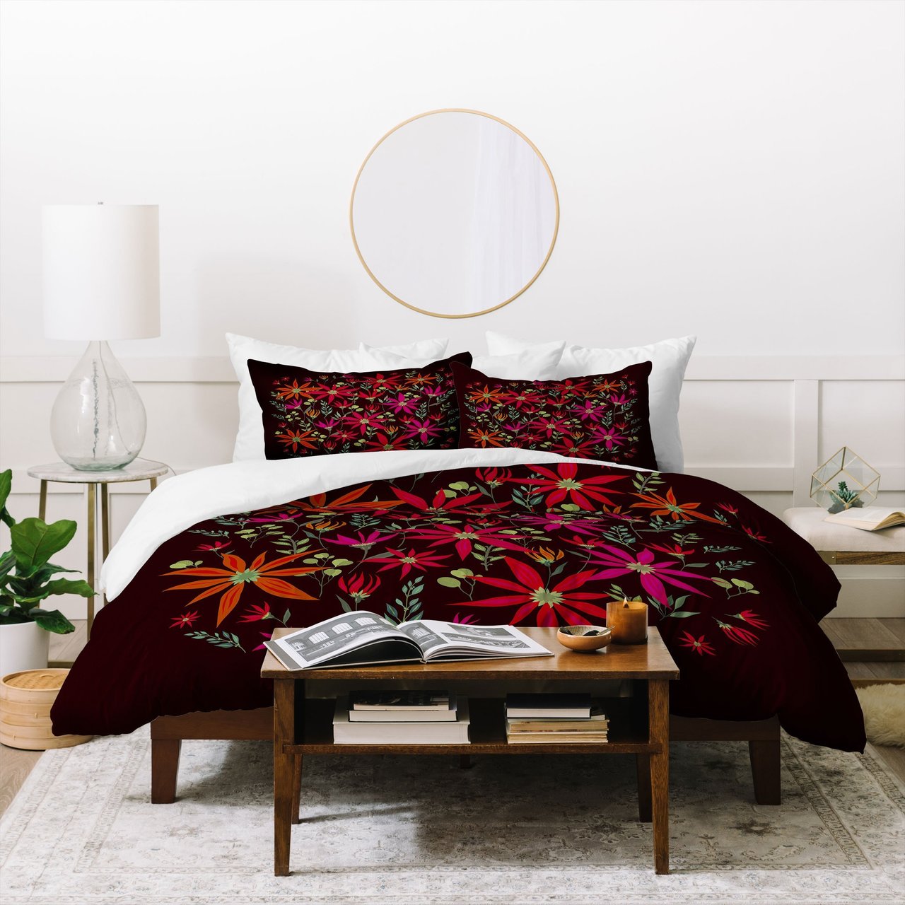 Iveta Abolina Poinsettia Ruby Duvet Cover