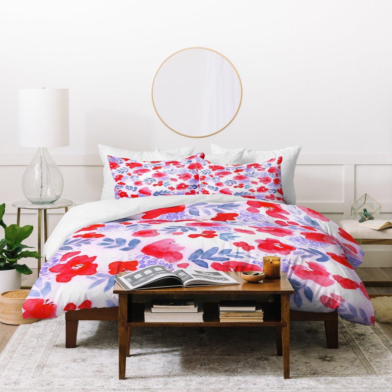 Jacqueline Maldonado Floret Red Duvet Cover