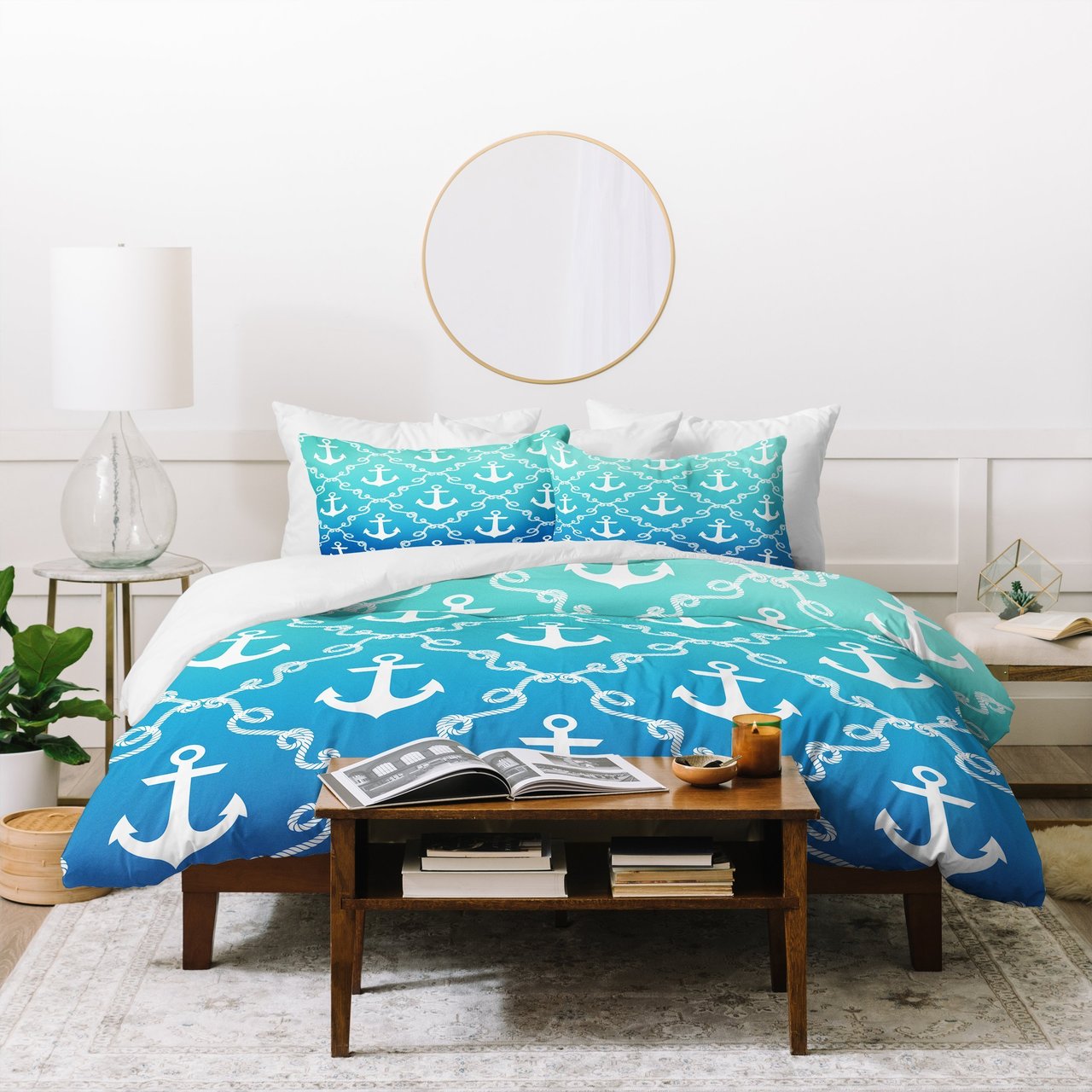 Jacqueline Maldonado Nautical Knots Ombre Blue Duvet Cover
