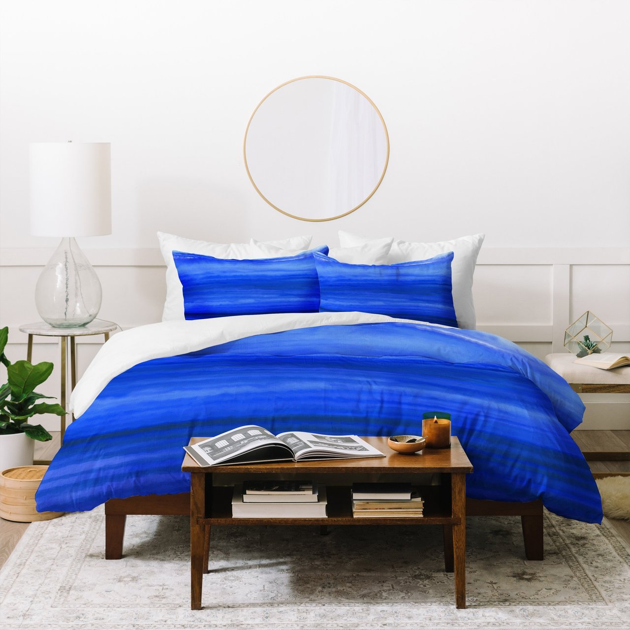 Jacqueline Maldonado Ombre Waves Blue Ocean Duvet Cover
