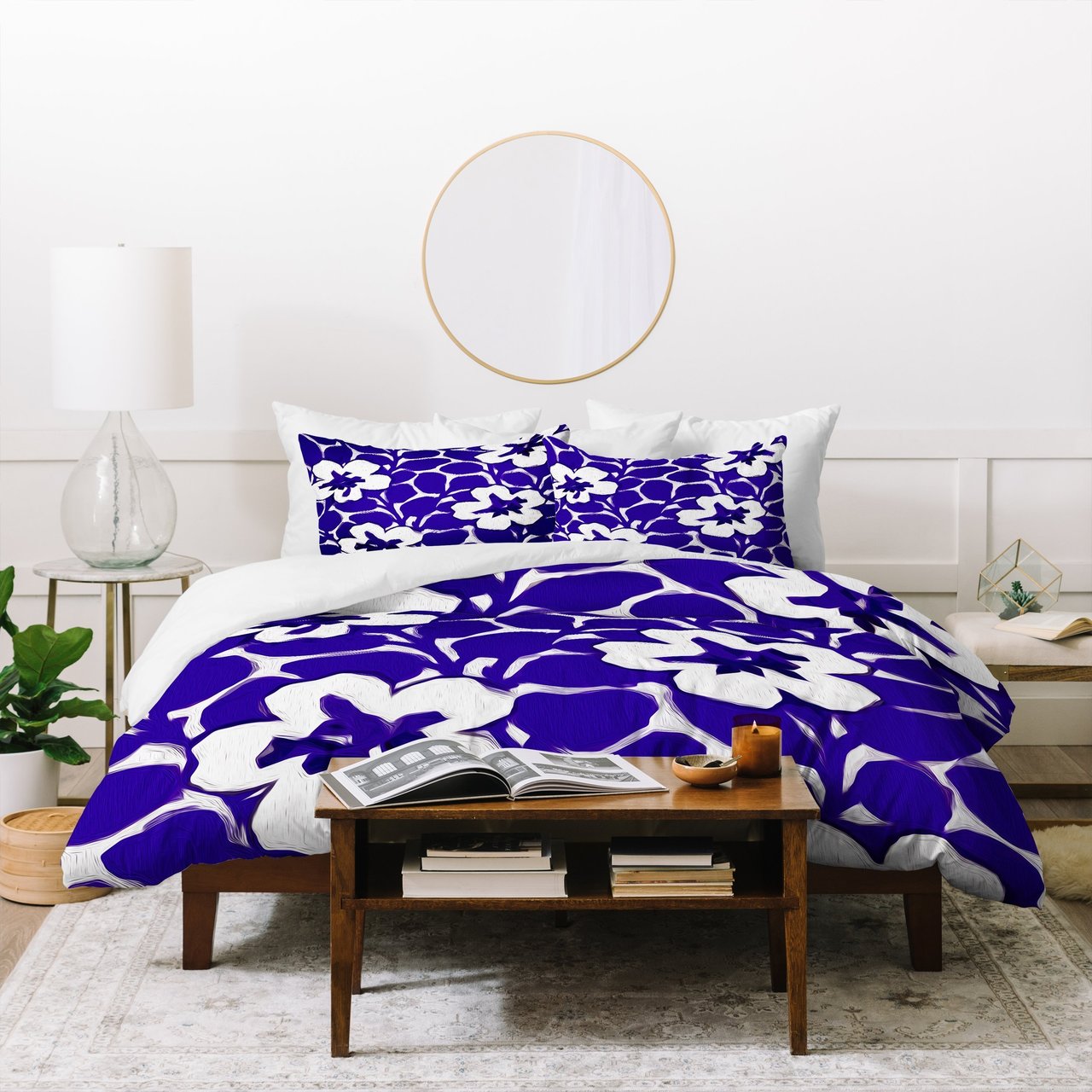 Jacqueline Maldonado Painted Floral Cobalt Duvet Cover