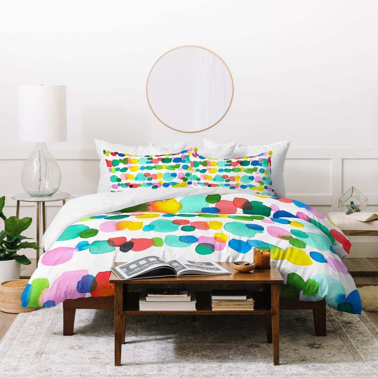 Jacqueline Maldonado Paradise Watercolor Dots Duvet Cover