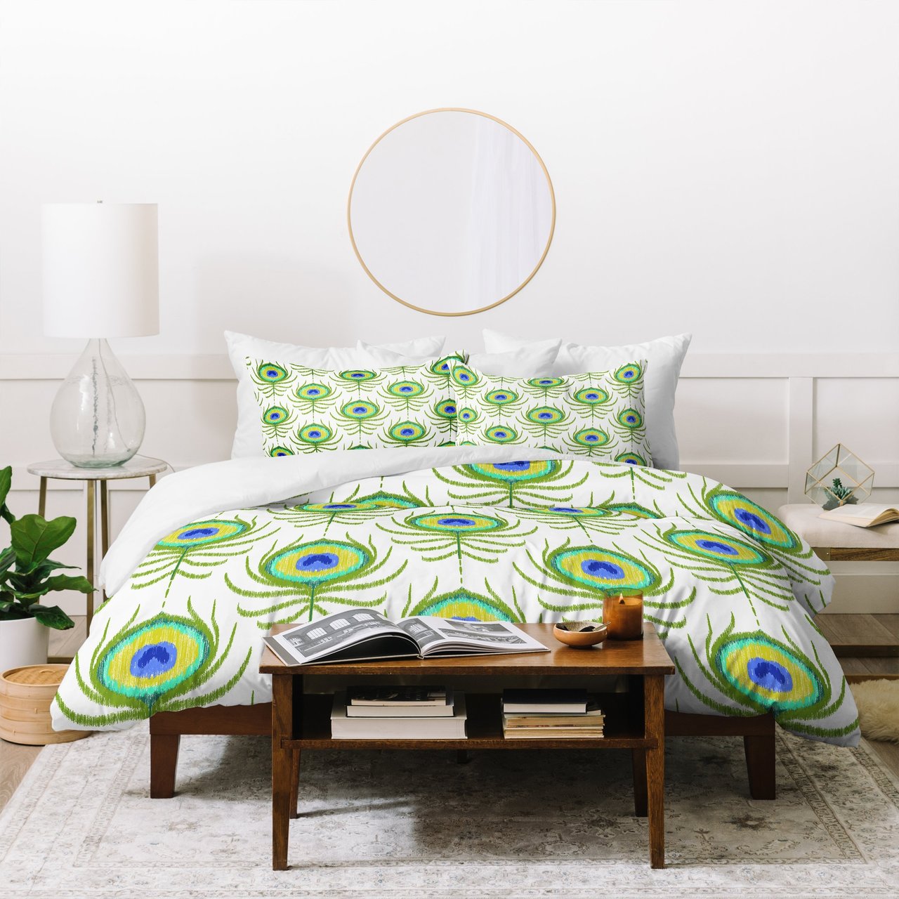 Jacqueline Maldonado Peacock Feather Ikat Duvet Cover